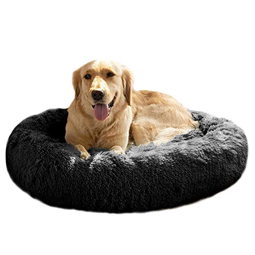 Calming Dog Bed for Medium and Large Dogs Comfortable Pet Bed Faux Fur Donut Cuddler Up