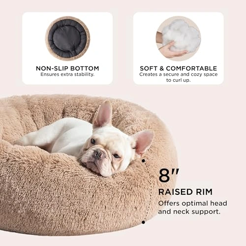 Calming Dog Bed Medium Size Dog - Donut Washable Medium Pet Bed - 30 inches Anti-Slip
