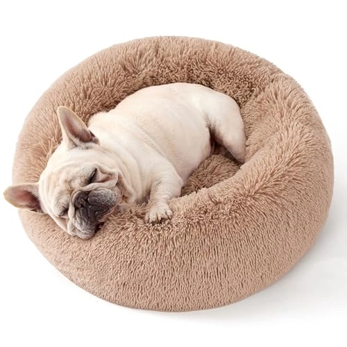 Calming Medium Large Size Dogs - Donut Washable Large Pet Bed - 33 inches Anti-Slip Round