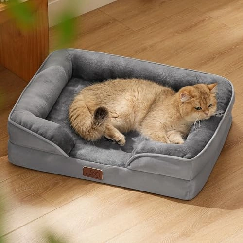 Cat Beds for Indoor Cats - Washable Bolster Dog Sofa Beds for Extra Small Dogs -