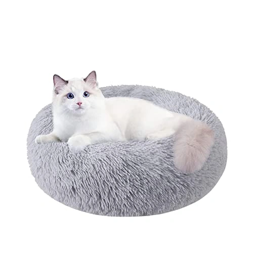 Cat Beds for Indoor Cats - Washable-Round Pet, 20 Inch Dog Bed for Small Melium Large Dogs