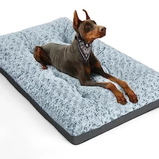 Deluxe Washable Dog Bed for Large Dogs Dog Crate Mat 36 Inch Comfy Fluffy Kennel Pad