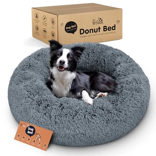 Donut Dog Bed - Premium Comfort for Anxiety Relief - Fluffy Calming Design with