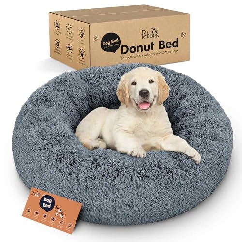 Donut Dog Bed - Premium Comfort for Anxiety Relief - Fluffy Calming Design with