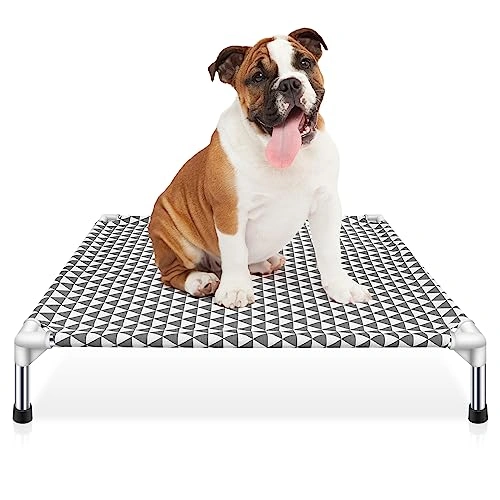 Elevated Outdoor Dog Bed - Non-Slip Feet, Cotton Material