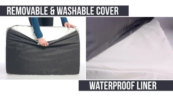 Extra Large Dog Bed w Solid 4 Memory Foam - YKK Premium Zippers. Brown