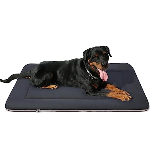 Large Dog Bed Dog Crate Pad Dog Mat - 42 Inches Machine Washable Pet Bed Kennel Pad with