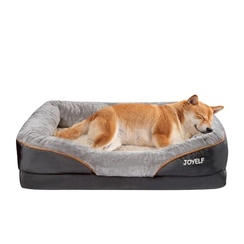 Large Memory Foam Dog Bed - Orthopedic Dog Bed Sofa with Removable Washable Cover and