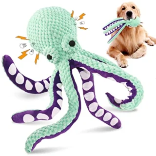 Large Squeaky Dog Toys- Plush Dog Toys with Fabric for Small - Medium
