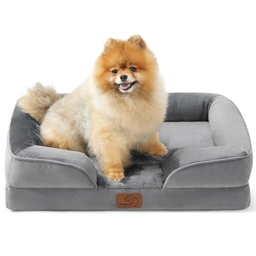 Orthopedic Dog Bed - Bolster Dog Sofa Beds for Small Dogs - Supportive Foam Pet Bed with