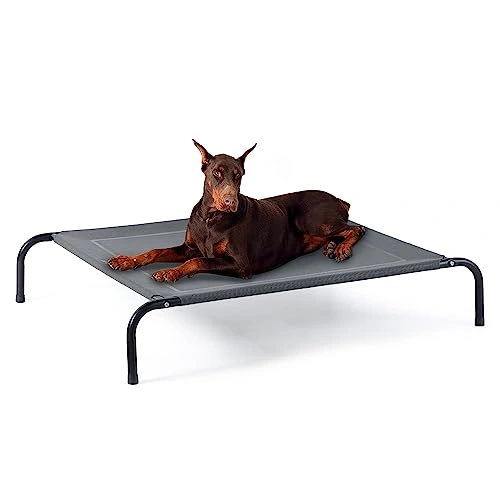 Outdoor Elevated XL Dog Bed - Portable Indoor Outdoor Cooling Raised Cot Pet Hammock Bed