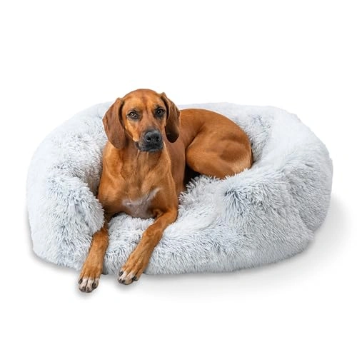 Shag Lounge Bed Calming Faux Fur Dog Bed - Large