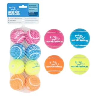 Squeaky Tennis Toys for Dogs - 8-Pack, Heavy-Duty Interactive Pet Toys for Throwing and