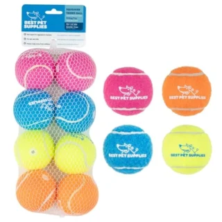 Squeaky Tennis Toys for Dogs - 8-Pack, Heavy-Duty Interactive Pet Toys for Throwing and