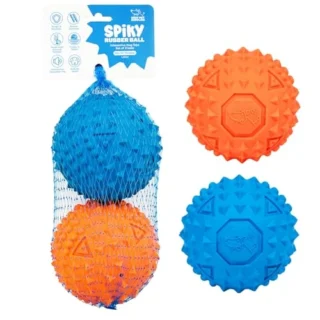 Tough Dog Toys for Aggressive Chewers - Squeaky Dog Toys - Non-Toxic Spiky Ball for Dental
