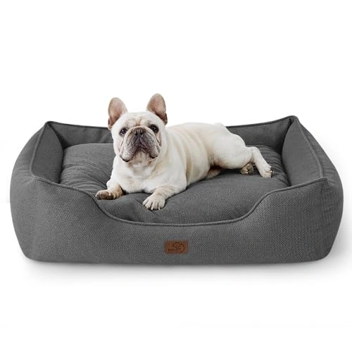 Washable Dog Bed for Medium Dogs - Waterproof All-Season Puppy Beds - Rectangle Cuddle