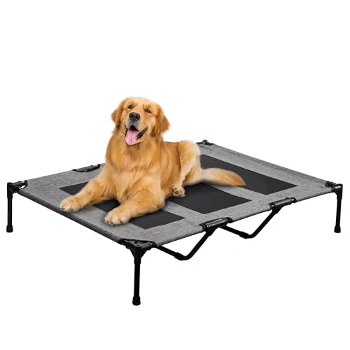 XL Outdoor Dog Bed - Elevated Dog Bed with Durable Oxford Fabric, Metal